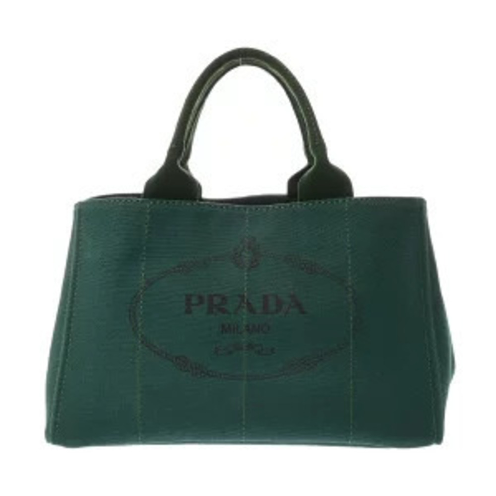 Prada Canapa Tote Bag Green Canvas